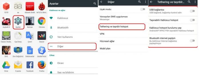 android-modem-olarak-kullanmak