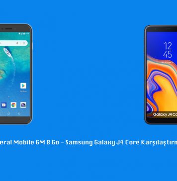 General Mobile GM 8 Go – Samsung Galaxy J4 Core Karşılaştırma